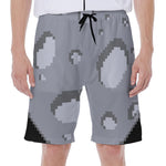 8-Bit Pixel Moon Print Men's Beach Shorts