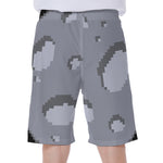 8-Bit Pixel Moon Print Men's Beach Shorts