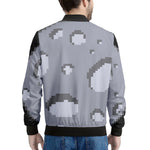 8-Bit Pixel Moon Print Men's Bomber Jacket