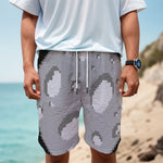 8-Bit Pixel Moon Print Men's Cargo Shorts