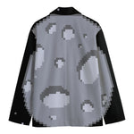 8-Bit Pixel Moon Print Men's Cotton Blazer