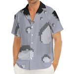 8-Bit Pixel Moon Print Men's Deep V-Neck Shirt