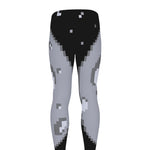 8-Bit Pixel Moon Print Men's leggings
