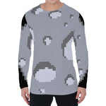 8-Bit Pixel Moon Print Men's Long Sleeve T-Shirt