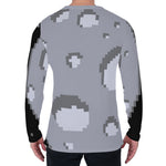 8-Bit Pixel Moon Print Men's Long Sleeve T-Shirt