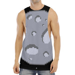 8-Bit Pixel Moon Print Men's Muscle Tank Top