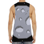 8-Bit Pixel Moon Print Men's Muscle Tank Top