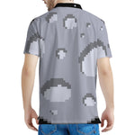 8-Bit Pixel Moon Print Men's Polo Shirt