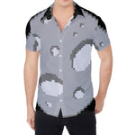 8-Bit Pixel Moon Print Men's Shirt