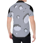 8-Bit Pixel Moon Print Men's Shirt