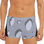 8-Bit Pixel Moon Print Men's Short Boxer Briefs