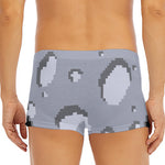 8-Bit Pixel Moon Print Men's Short Boxer Briefs