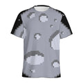 8-Bit Pixel Moon Print Men's Athletic T-Shirt