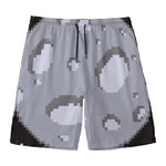 8-Bit Pixel Moon Print Men's Swim Trunks