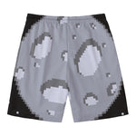 8-Bit Pixel Moon Print Men's Swim Trunks