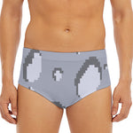 8-Bit Pixel Moon Print Men's Triangle Swim Briefs