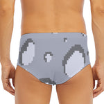 8-Bit Pixel Moon Print Men's Triangle Swim Briefs