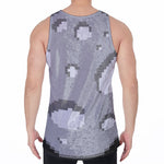 8-Bit Pixel Moon Print Men's Velvet Tank Top