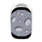 8-Bit Pixel Moon Print Mesh Laundry Hamper