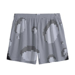 8-Bit Pixel Moon Print Mesh Shorts