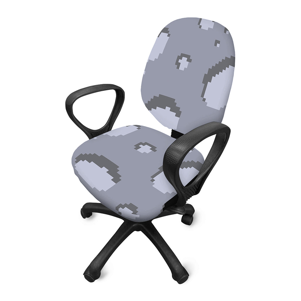 8-Bit Pixel Moon Print Office Chair Cover
