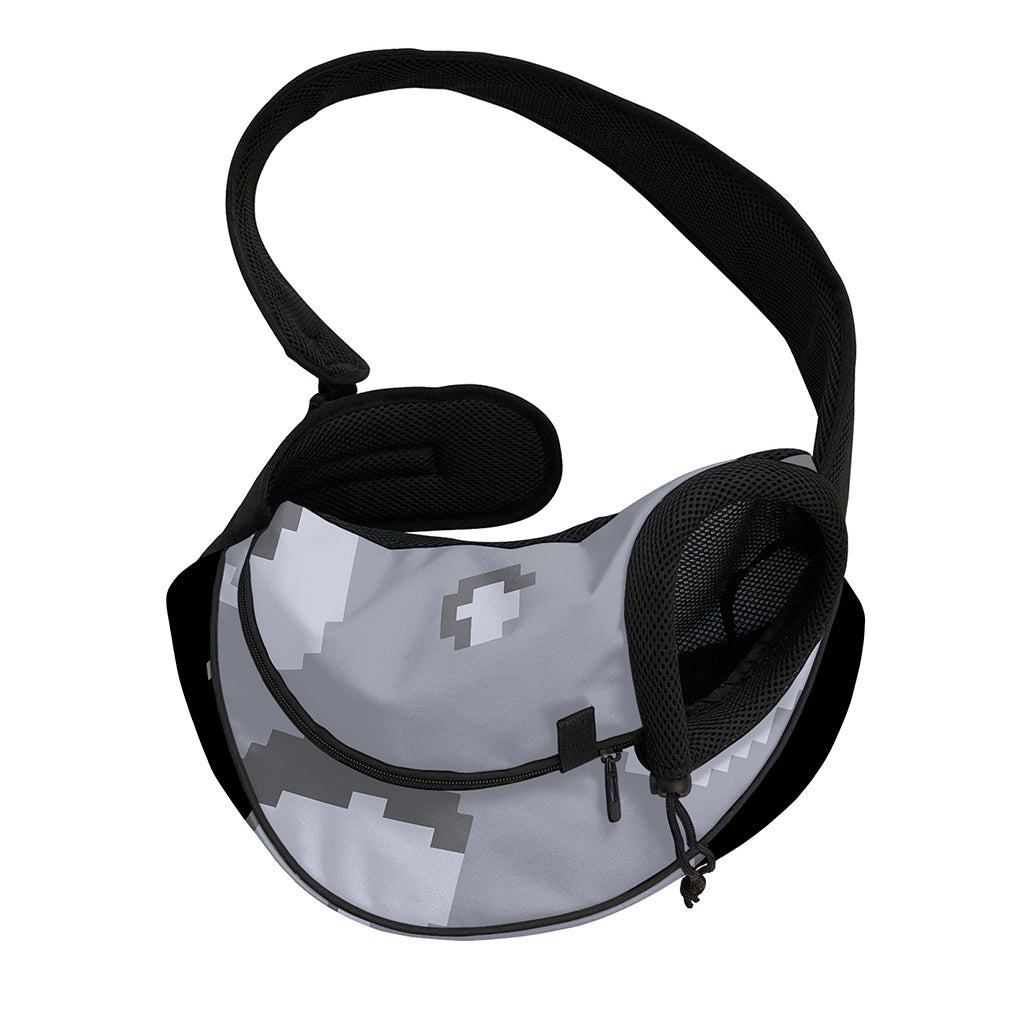 8-Bit Pixel Moon Print Pet Sling Carrier