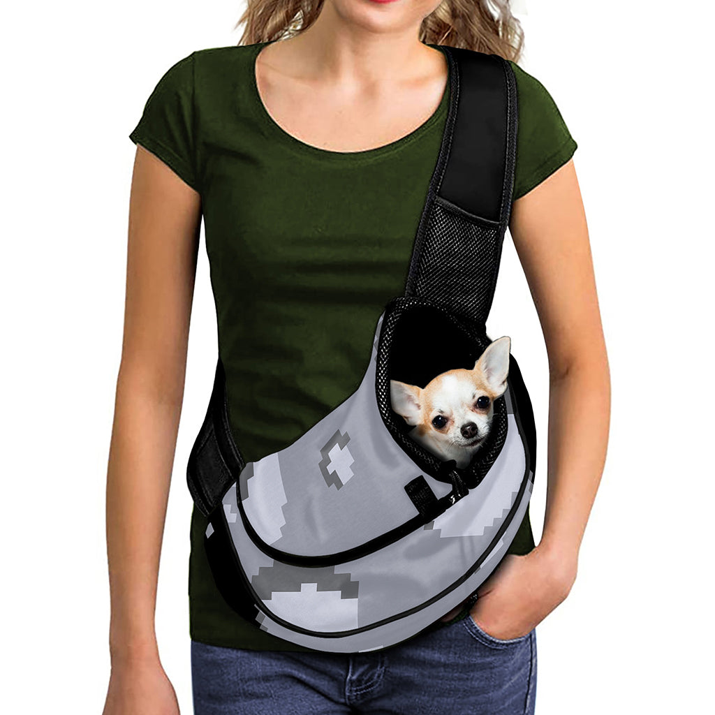 8-Bit Pixel Moon Print Pet Sling Carrier