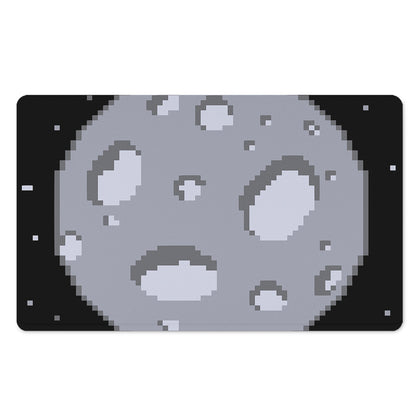 8-Bit Pixel Moon Print Polyester Doormat