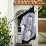 8-Bit Pixel Moon Print Polyester Flag