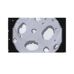 8-Bit Pixel Moon Print Polyester Flag