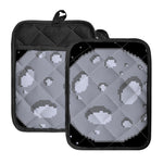 8-Bit Pixel Moon Print Pot Holders With Pocket