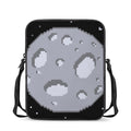 8-Bit Pixel Moon Print Rectangular Crossbody Bag