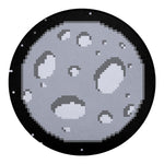 8-Bit Pixel Moon Print Round Blanket