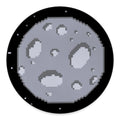 8-Bit Pixel Moon Print Round Floor Mat