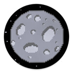 8-Bit Pixel Moon Print Round Floor Mat