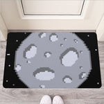 8-Bit Pixel Moon Print Rubber Doormat
