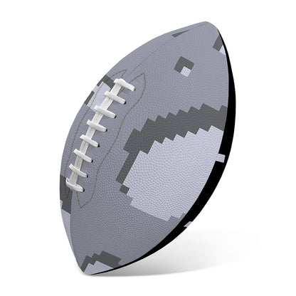 8-Bit Pixel Moon Print Rugby Ball