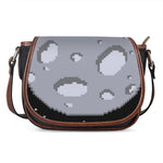 8-Bit Pixel Moon Print Saddle Bag