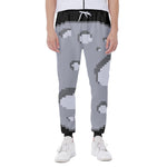 8-Bit Pixel Moon Print Scuba Joggers