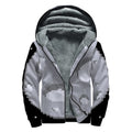 8-Bit Pixel Moon Print Sherpa Lined Zip Up Hoodie