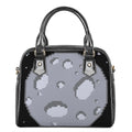 8-Bit Pixel Moon Print Shoulder Handbag