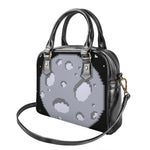 8-Bit Pixel Moon Print Shoulder Handbag