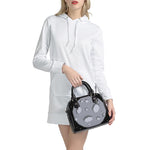 8-Bit Pixel Moon Print Shoulder Handbag