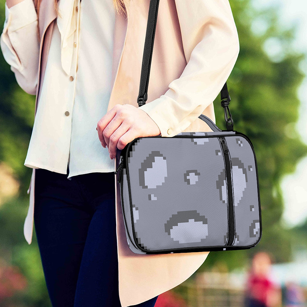 8-Bit Pixel Moon Print Shoulder Strap Bible Bag