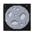 8-Bit Pixel Moon Print Silk Bandana