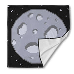 8-Bit Pixel Moon Print Silk Bandana