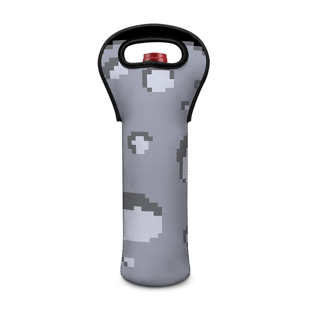8-Bit Pixel Moon Print Single Neoprene Wine Tote