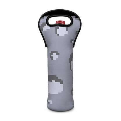 8-Bit Pixel Moon Print Single Neoprene Wine Tote