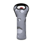 8-Bit Pixel Moon Print Single Neoprene Wine Tote