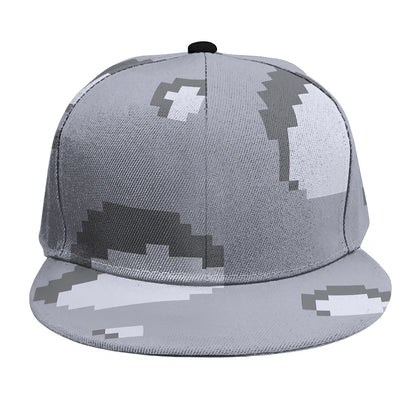 8-Bit Pixel Moon Print Snapback Cap